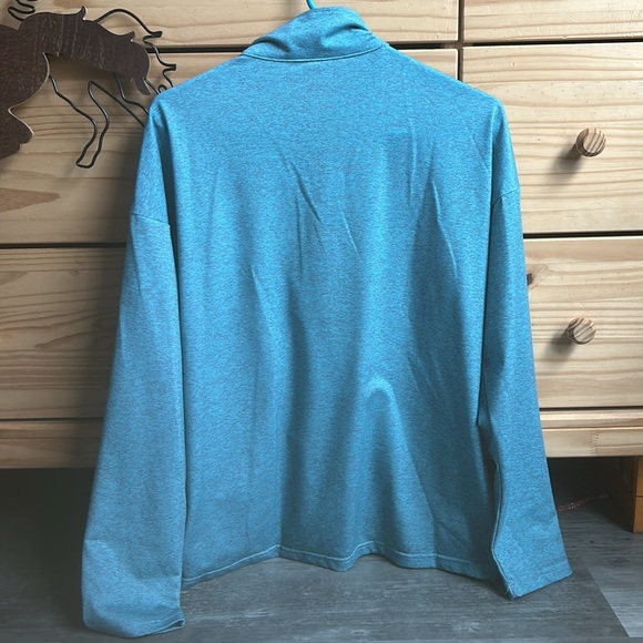 Blue Aztec Horse Print Half-Zip Up Jacket Womens 1XL Fits like Medium - Picture 2 of 9